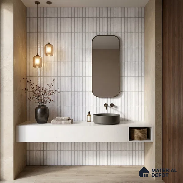 Faux Kitkat Subway Wall Tile TL 11684 B Frosted Lattice 2 ft x 1 ft Ceramic Glossy Finish Tile - 9 mm | Suitable For Bathroom, Dining Area, Kitchen Backsplash