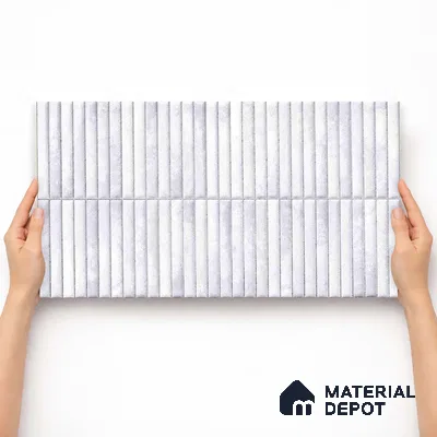 Faux Kitkat Subway Wall Tile TL 11684 B Frosted Lattice 2 ft x 1 ft Ceramic Glossy Finish Tile - 9 mm | Suitable For Bathroom, Dining Area, Kitchen Backsplash