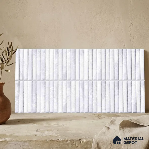 Faux Kitkat Subway Wall Tile TL 11684 B Frosted Lattice 2 ft x 1 ft Ceramic Glossy Finish Tile - 9 mm | Suitable For Bathroom, Dining Area, Kitchen Backsplash