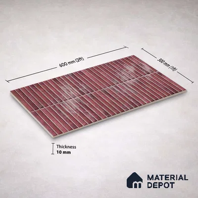 Faux Kitkat Subway Wall Tile TL 11684 D Plum Linear 2 ft x 1 ft Ceramic Glossy Finish Tile - 9 mm | Suitable For Bathroom, Dining Area, Kitchen Backsplash