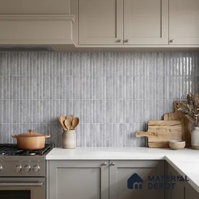 Faux Kitkat Subway Wall Tile TL 11684 E Urban Stria 2 ft x 1 ft Ceramic Glossy Finish Tile - 9 mm | Suitable For Bathroom, Balcony & Kitchen Backsplash (Sample)