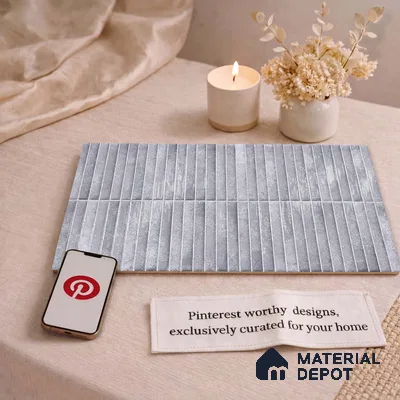 Faux Kitkat Subway Wall Tile TL 11684 E Urban Stria 2 ft x 1 ft Ceramic Glossy Finish Tile - 9 mm | Suitable For Bathroom, Balcony & Kitchen Backsplash (Sample)