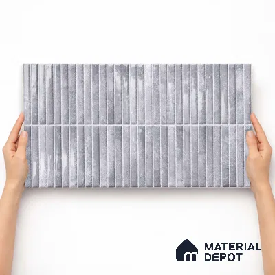 Faux Kitkat Subway Wall Tile TL 11684 E Urban Stria 2 ft x 1 ft Ceramic Glossy Finish Tile - 9 mm | Suitable For Bathroom, Balcony & Kitchen Backsplash (Sample)