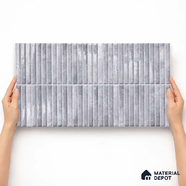 Faux Kitkat Subway Wall Tile TL 11684 E Urban Stria 2 ft x 1 ft Ceramic Glossy Finish Tile - 9 mm | Suitable For Bathroom, Balcony & Kitchen Backsplash (Sample)