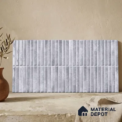 Faux Kitkat Subway Wall Tile TL 11684 E Urban Stria 2 ft x 1 ft Ceramic Glossy Finish Tile - 9 mm | Suitable For Bathroom, Balcony & Kitchen Backsplash (Sample)