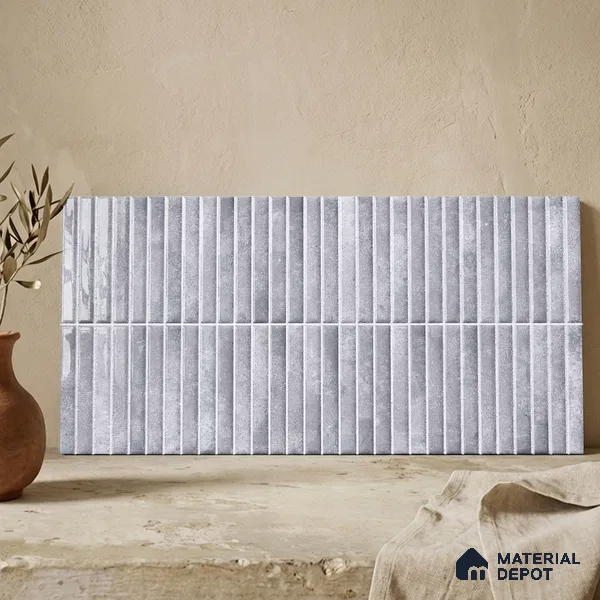 Faux Kitkat Subway Wall Tile TL 11684 E Urban Stria 2 ft x 1 ft Ceramic Glossy Finish Tile - 9 mm | Suitable For Bathroom, Balcony & Kitchen Backsplash (Sample)