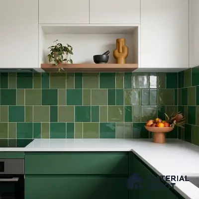 Faux Subway Wall Tile TL 11235 Verdant Mosaic 2 ft x 1 ft Ceramic Glossy Finish Tile - 9 mm | Suitable For Bathroom, Balcony & Kitchen Backsplash