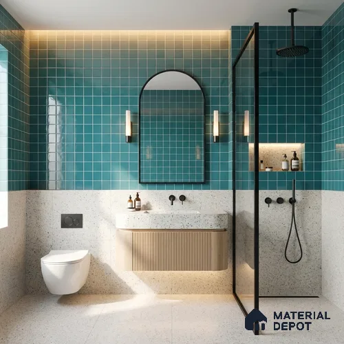 Faux Subway Wall Tile TL 11240 Aegean Mosaic 2 ft x 1 ft Ceramic Glossy Finish Tile - 9 mm | Suitable For Bathroom, Basin Area, Kitchen Backsplash