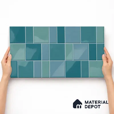 Faux Subway Wall Tile TL 11240 Aegean Mosaic 2 ft x 1 ft Ceramic Glossy Finish Tile - 9 mm | Suitable For Bathroom, Balcony & Kitchen Backsplash