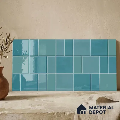 Faux Subway Wall Tile TL 11240 Aegean Mosaic 2 ft x 1 ft Ceramic Glossy Finish Tile - 9 mm | Suitable For Bathroom, Balcony & Kitchen Backsplash