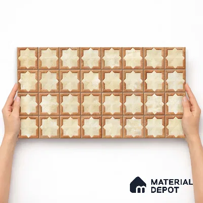 Faux Subway Wall Tile TL 11273 Sienna Star 2 ft x 1 ft Ceramic Granulla Finish Tile - 9 mm | Suitable For Bathroom, Balcony & Kitchen Backsplash (Sample)