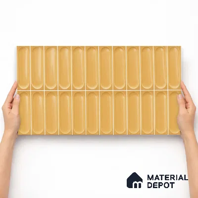 Faux Subway Wall Tile TL 11244 Amber Capsule 2 ft x 1 ft Ceramic Glossy Finish Tile - 9 mm | Suitable For Bathroom, Basin Area, Kitchen Backsplash