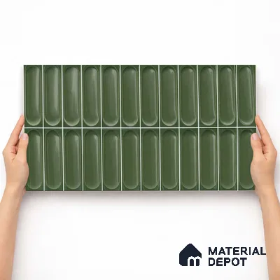 Faux Subway Wall Tile TL 11246 Verdant Capsule 2 ft x 1 ft Ceramic Glossy Finish Tile - 9 mm | Suitable For Bathroom, Dining Area, Kitchen Backsplash