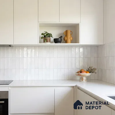 Faux Subway Wall Tile TL 11681 Kitkat Mist 2 ft x 1 ft Ceramic Glossy Finish Tile - 9 mm | Suitable For Bathroom, Dining Area, Kitchen Backsplash