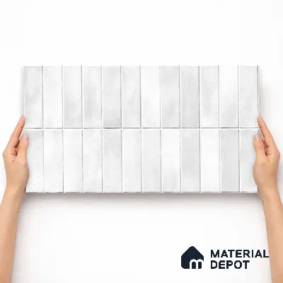 Faux Subway Wall Tile TL 11681 Kitkat Mist 2 ft x 1 ft Ceramic Glossy Finish Tile - 9 mm | Suitable For Bathroom, Dining Area, Kitchen Backsplash