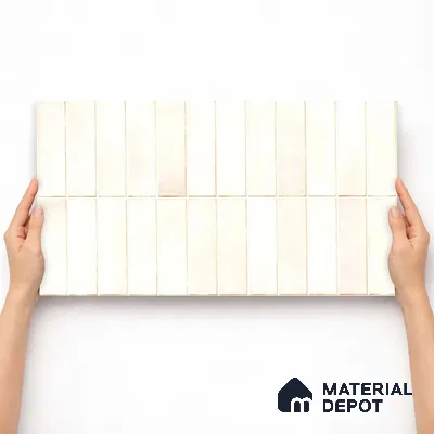 Faux Subway Wall Tile TL 11681 C Ivory Lattice 2 ft x 1 ft Ceramic Glossy Finish Tile - 9 mm | Suitable For Bathroom, Dining Area, Kitchen Backsplash