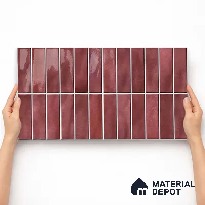 Faux Subway Wall Tile TL 11681 E Mulberry Lane 2 ft x 1 ft Ceramic Glossy Finish Tile - 9 mm | Suitable For Bathroom, Balcony & Kitchen Backsplash (Sample)