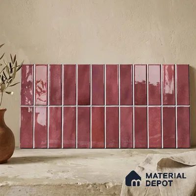 Faux Subway Wall Tile TL 11681 E Mulberry Lane 2 ft x 1 ft Ceramic Glossy Finish Tile - 9 mm | Suitable For Bathroom, Balcony & Kitchen Backsplash (Sample)