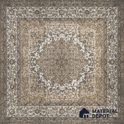 Carpet Wall & Floor Tile TL 11657 Persian Medallion | 2 ft x 2 ft Punch Matte Finish Vitrified Tile - 9 mm | Suitable For Living Room, Bedroom, Kitchen