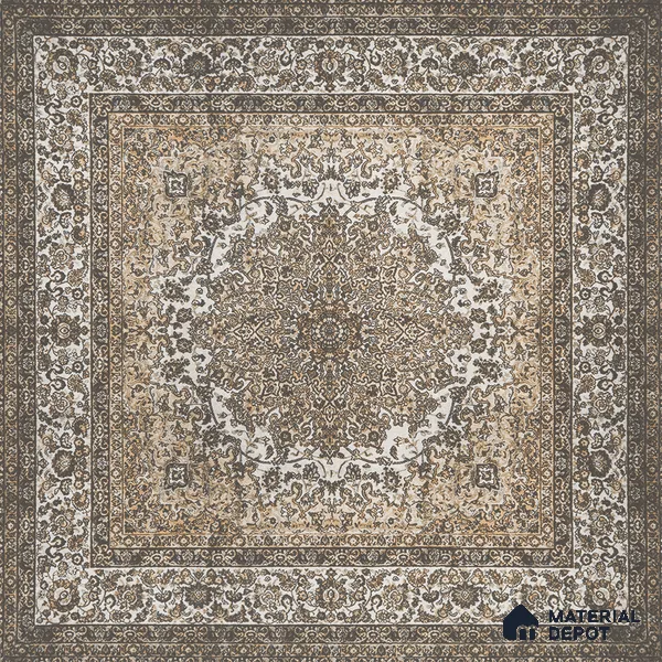 Carpet Wall & Floor Tile TL 11657 Persian Medallion | 2 ft x 2 ft Punch Matte Finish Vitrified Tile - 9 mm | Suitable For Living Room, Bedroom, Kitchen
