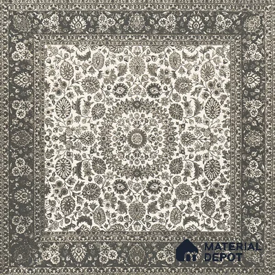 Carpet Wall & Floor Tile TL 11657 B Kashmir Medallion | 2 ft x 2 ft Punch Matte Finish Vitrified Tile - 9 mm | Suitable For Living Room, Bedroom, Kitchen