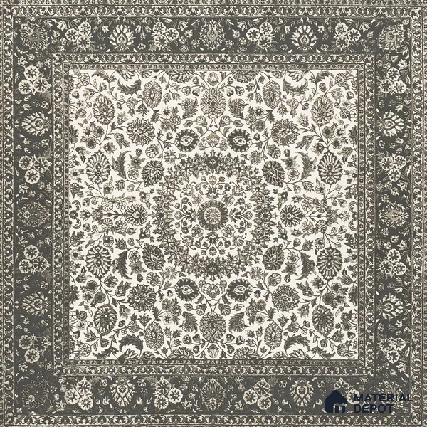 Carpet Wall & Floor Tile TL 11657 B Kashmir Medallion | 2 ft x 2 ft Punch Matte Finish Vitrified Tile - 9 mm | Suitable For Living Room, Bedroom, Kitchen
