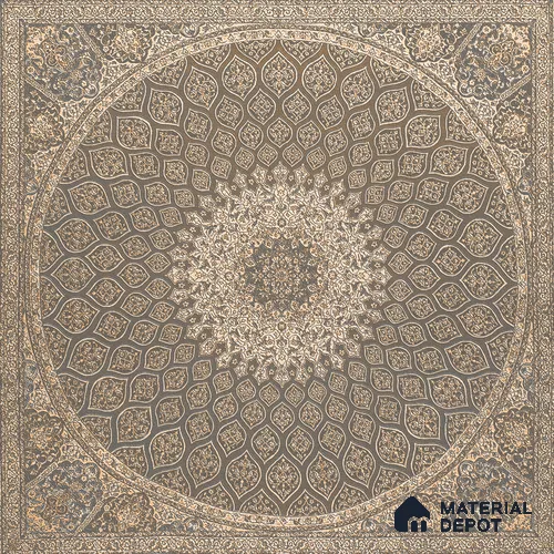Carpet Wall & Floor Tile TL 11657 C Isfahan Medallion | 2 ft x 2 ft Punch Matte Finish Vitrified Tile - 9 mm | Suitable For Living Room, Bedroom, Kitchen