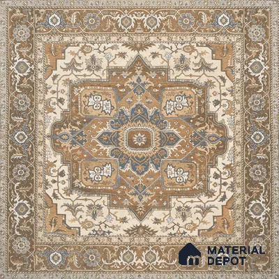 Carpet Wall & Floor Tile TL 11657 D Sultan Medallion | 2 ft x 2 ft Punch Matte Finish Vitrified Tile - 9 mm | Suitable For Living Room, Bedroom, Kitchen