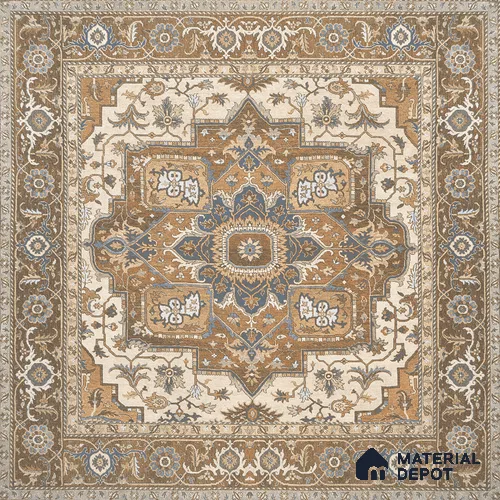 Carpet Wall & Floor Tile TL 11657 D Sultan Medallion | 2 ft x 2 ft Punch Matte Finish Vitrified Tile - 9 mm | Suitable For Living Room, Bedroom, Kitchen