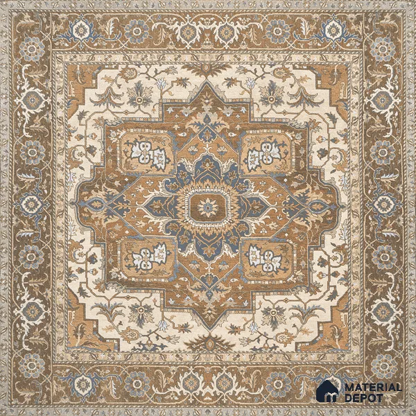 Carpet Wall & Floor Tile TL 11657 D Sultan Medallion | 2 ft x 2 ft Punch Matte Finish Vitrified Tile - 9 mm | Suitable For Living Room, Bedroom, Kitchen