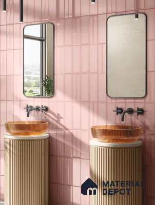 Subway Wall Tile TL 12640 G Silken Peony Base 300 x 100 mm Satin Finish Ceramic Tile - 8 mm