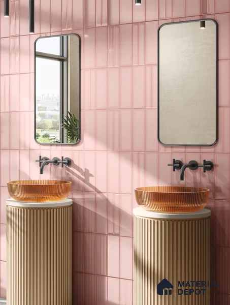 Subway Wall Tile TL 12640 G Silken Peony Base 300 x 100 mm Satin Finish Ceramic Tile - 8 mm