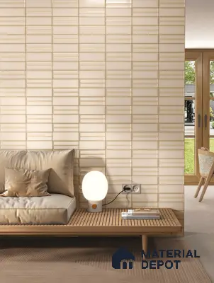 Subway Wall Tile TL 12640 M Silken Wheat Base 300 x 100 mm Satin Finish Ceramic Tile - 8 mm