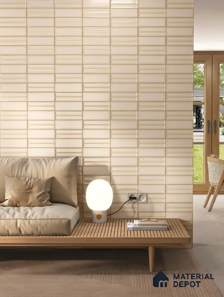 Subway Wall Tile TL 12640 M Silken Wheat Base 300 x 100 mm Satin Finish Ceramic Tile - 8 mm