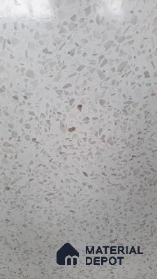 MR 00022 Pearl Crest 10 ft x 4 ft Wall & Floor Terrazzo Slabs - 15 mm | Suitable for Office, Reception, Restaurant, Dining, Pooja Room