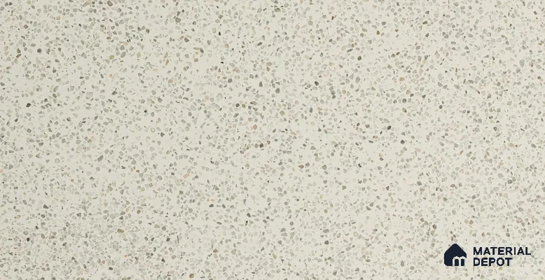 MR 00025 Crystal White 10 ft x 4 ft Wall & Floor Terrazzo Slabs - 15 mm | Suitable for Office, Reception, Restaurant, Dining, Pooja Room