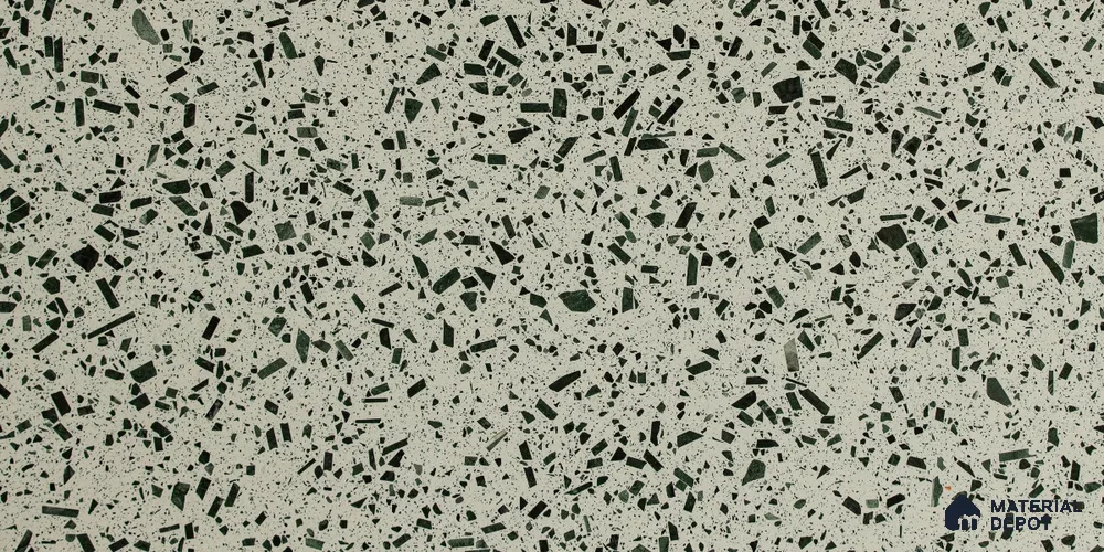 MR 00017 Jade Forest 10 ft x 4 ft Wall & Floor Terrazzo Slabs - 15 mm | Suitable for Office, Reception, Restaurant, Dining, Pooja Room