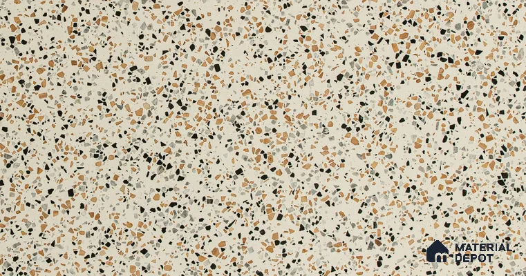 MR 00018 B Urban White 10 ft x 4 ft Wall & Floor Terrazzo Slabs - 18 mm | Suitable for Office, Reception, Restaurant, Dining, Pooja Room (Sample)