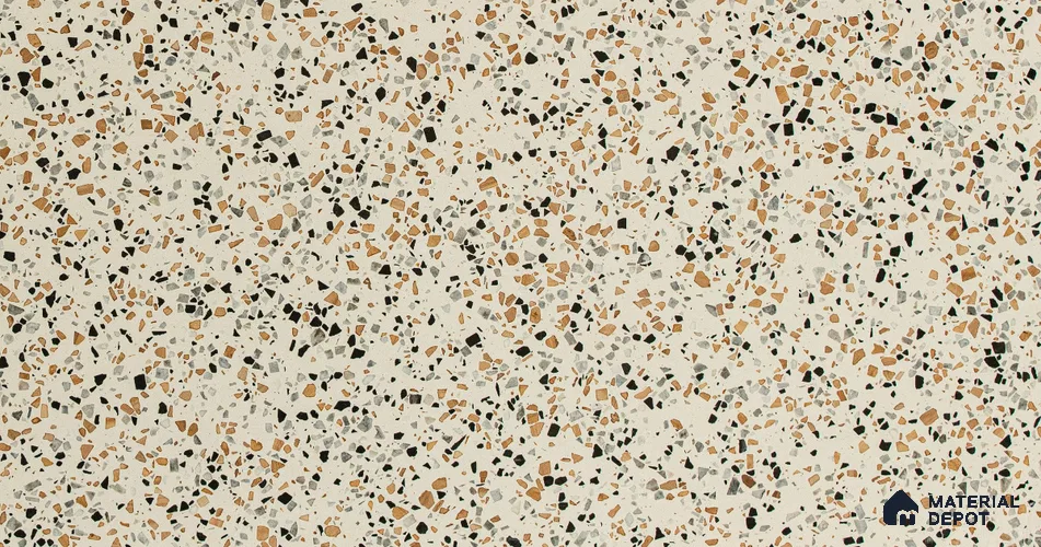 MR 00018 B Urban White 10 ft x 4 ft Wall & Floor Terrazzo Slabs - 18 mm | Suitable for Office, Reception, Restaurant, Dining, Pooja Room