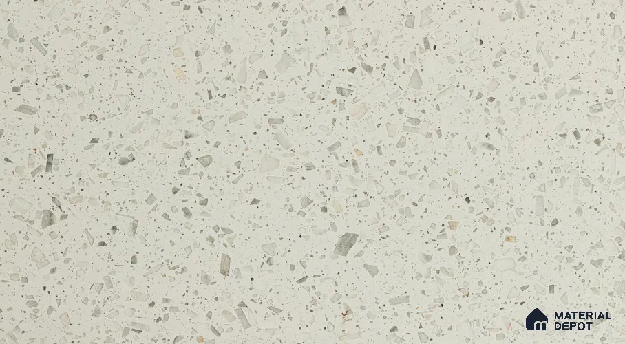 MR 00024 Crystal Speckle 10 ft x 4 ft Wall & Floor Terrazzo Slabs - 15 mm | Suitable for Office, Reception, Restaurant, Dining, Pooja Room