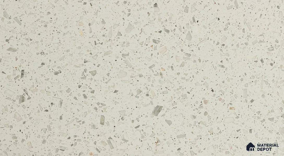 MR 00024 Crystal Speckle 10 ft x 4 ft Wall & Floor Terrazzo Slabs - 15 mm | Suitable for Office, Reception, Restaurant, Dining, Pooja Room
