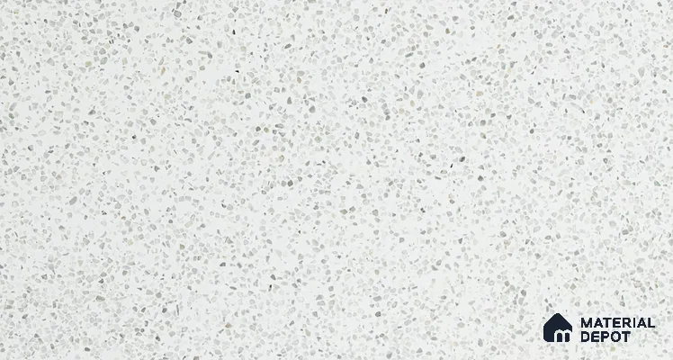 MR 00021 B Cluster White 10 ft x 4 ft Wall & Floor Terrazzo Slabs - 18 mm | Suitable for Office, Reception, Restaurant, Dining, Pooja Room
