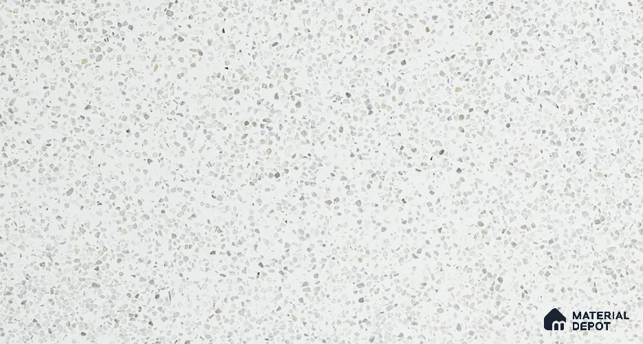 MR 00021 B Cluster White 10 ft x 4 ft Wall & Floor Terrazzo Slabs - 18 mm | Suitable for Office, Reception, Restaurant, Dining, Pooja Room