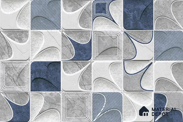 TL 08293 B Multi Colour Highlighter 1.5 ft x 1 ft Glossy Finish Ceramic Wall Tile - 7.5 mm