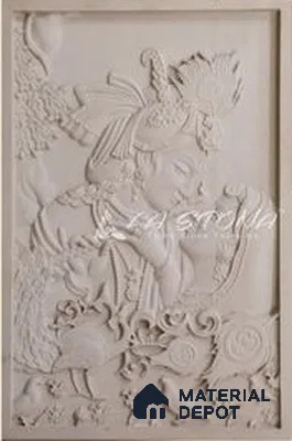 WL 00397 3D Cream Radha Krishna 900 x 600 mm Natural Stone Wall Cladding |  Stone is a Natural Product, Please Expect Variation in Shades