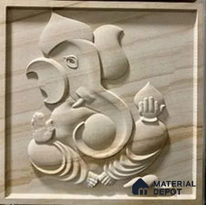 WL 00391 3D Marigold Ganesha 600 x 600 mm Natural Stone Wall Cladding |  Stone is a Natural Product, Please Expect Variation in Shades