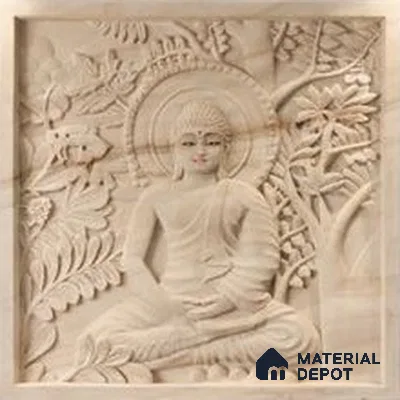 WL 00405 3D Morish Buddha 900 x 900 mm Natural Stone Wall Cladding |  Stone is a Natural Product, Please Expect Variation in Shades