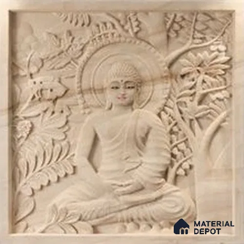 WL 00405 3D Morish Buddha 900 x 900 mm Natural Stone Wall Cladding |  Stone is a Natural Product, Please Expect Variation in Shades