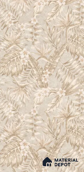 Tropical Wall Tile TL 10935 Crystella Oro Decore 4 ft x 2 ft Carving Matte Finish Vitrified Tile - 9 mm | Suitable for Bathroom, Accent/Feature Wall, Dining Area