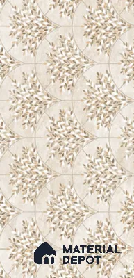 Floral Look Wall Tile TL 10936 Taj Mahal Decore 4 ft x 2 ft Carving Matte Finish Vitrified Tile - 9 mm | Suitable for Bathroom, Accent/Feature Wall, Dining Area